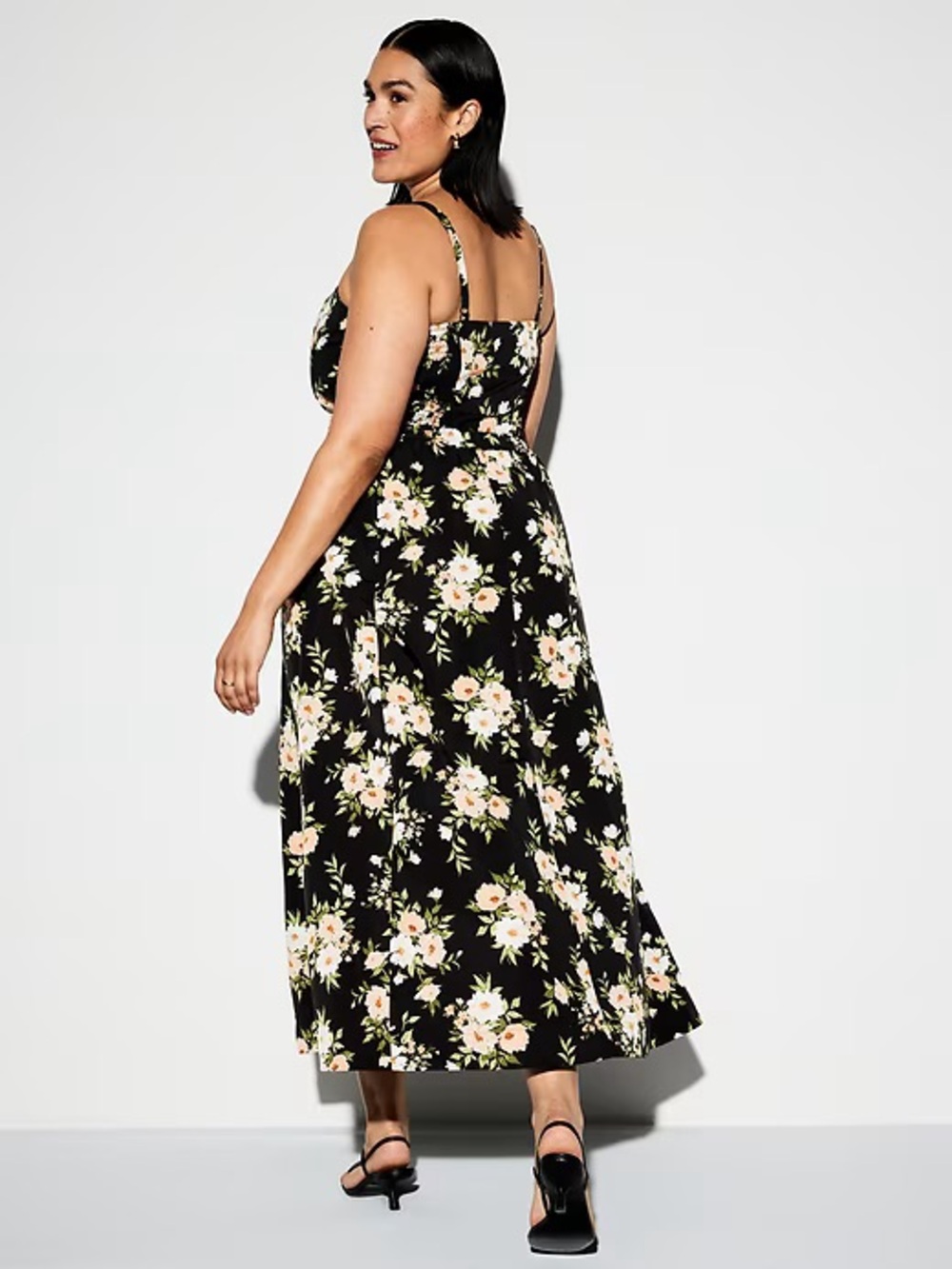 Old Navy The Occasion Floral Taffeta Midi Skirt - High Waist - Pockets - Picture 2 of 6